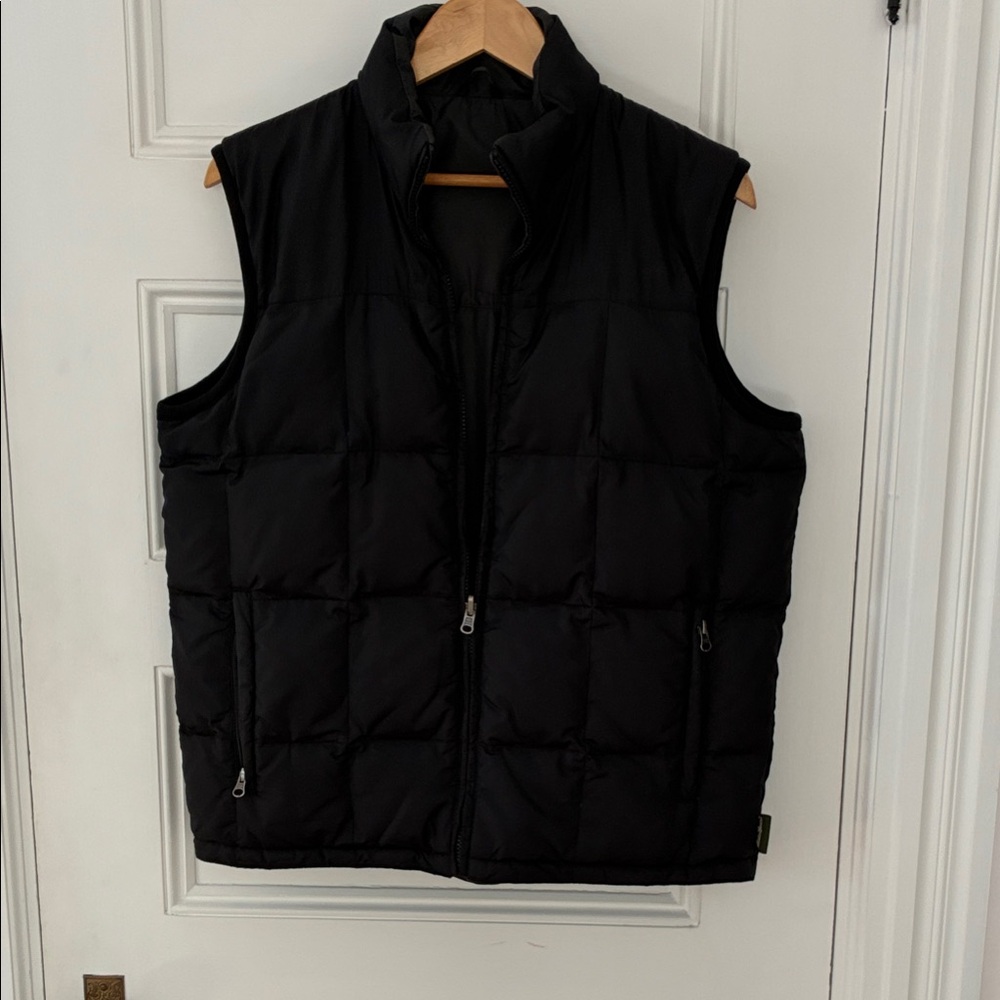 Eddie Bauer Men's Black Down Reversible Puffer Vest